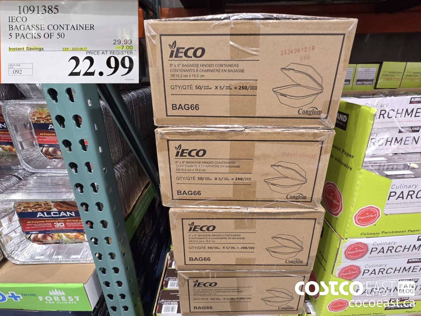 1091385 IECO BAGASSE CONTAINER 5 PACKS OF 50 ($7.00 INSTANT SAVINGS EXPIRES ON 2025-08-17) $22.99