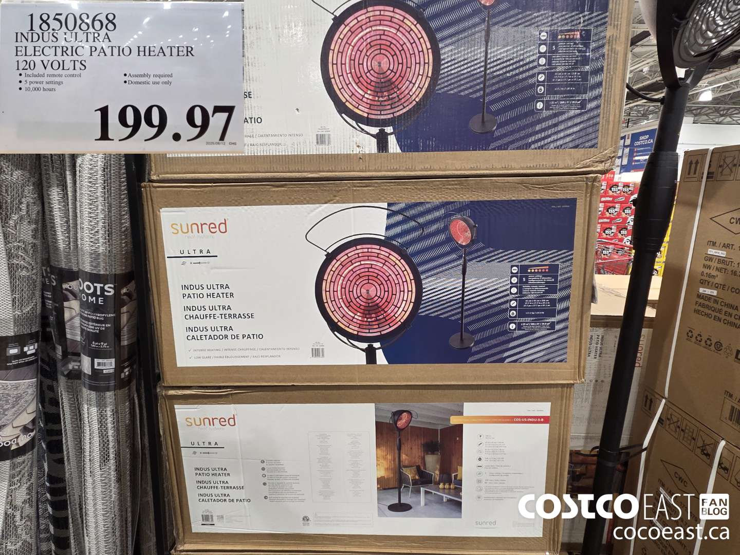 1850868 INDUS ULTRA ELECTRIC PATIO HEATER 120 VOLTS $199.97