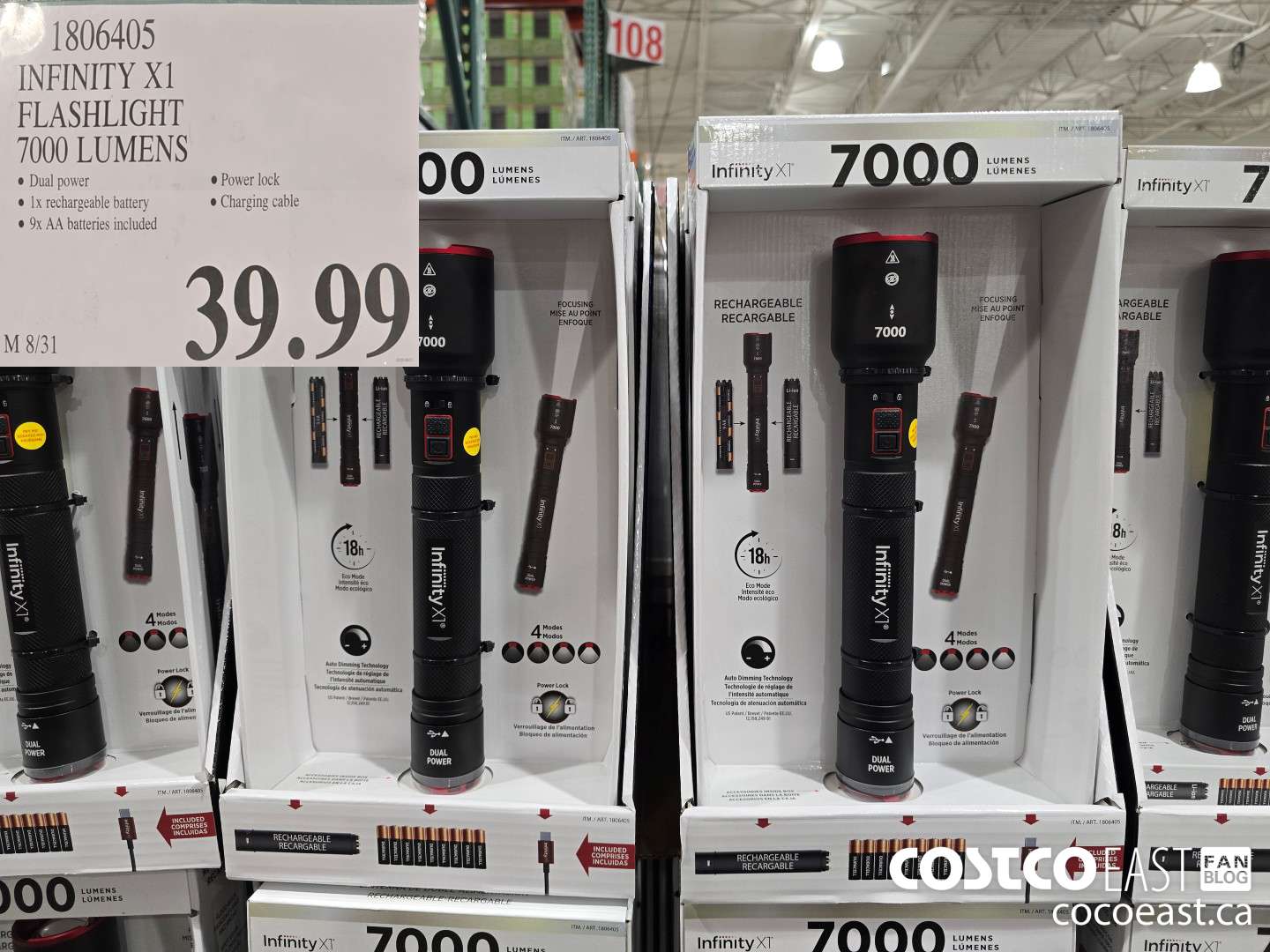 1806405 INFINITY X1 FLASHLIGHT 7000 LUMENS $39.99