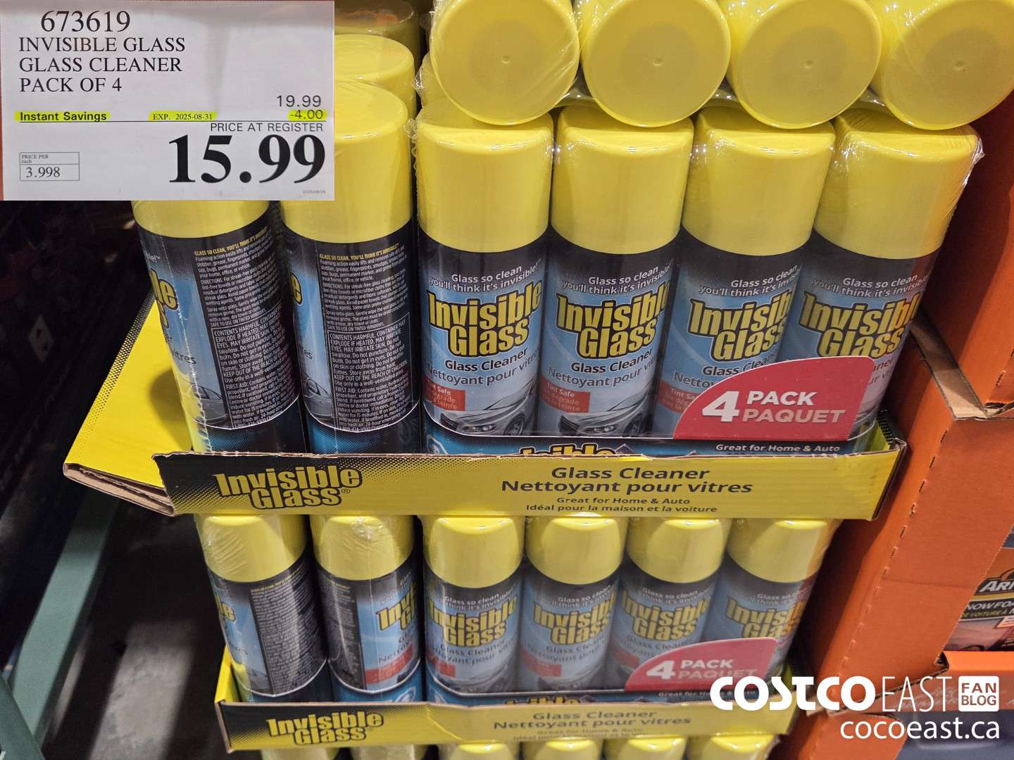 673619 INVISIBLE GLASS GLASS CLEANER PACK OF 4 ($4.00 INSTANT SAVINGS EXPIRES ON 2025-07-13) $15.99