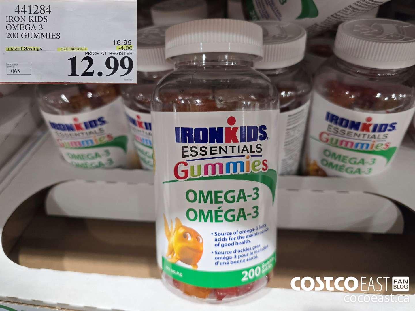 441284 IRON KIDS OMEGA 3 200 GUMMIES ($4.00 INSTANT SAVINGS EXPIRES ON 2025-08-31) $12.99