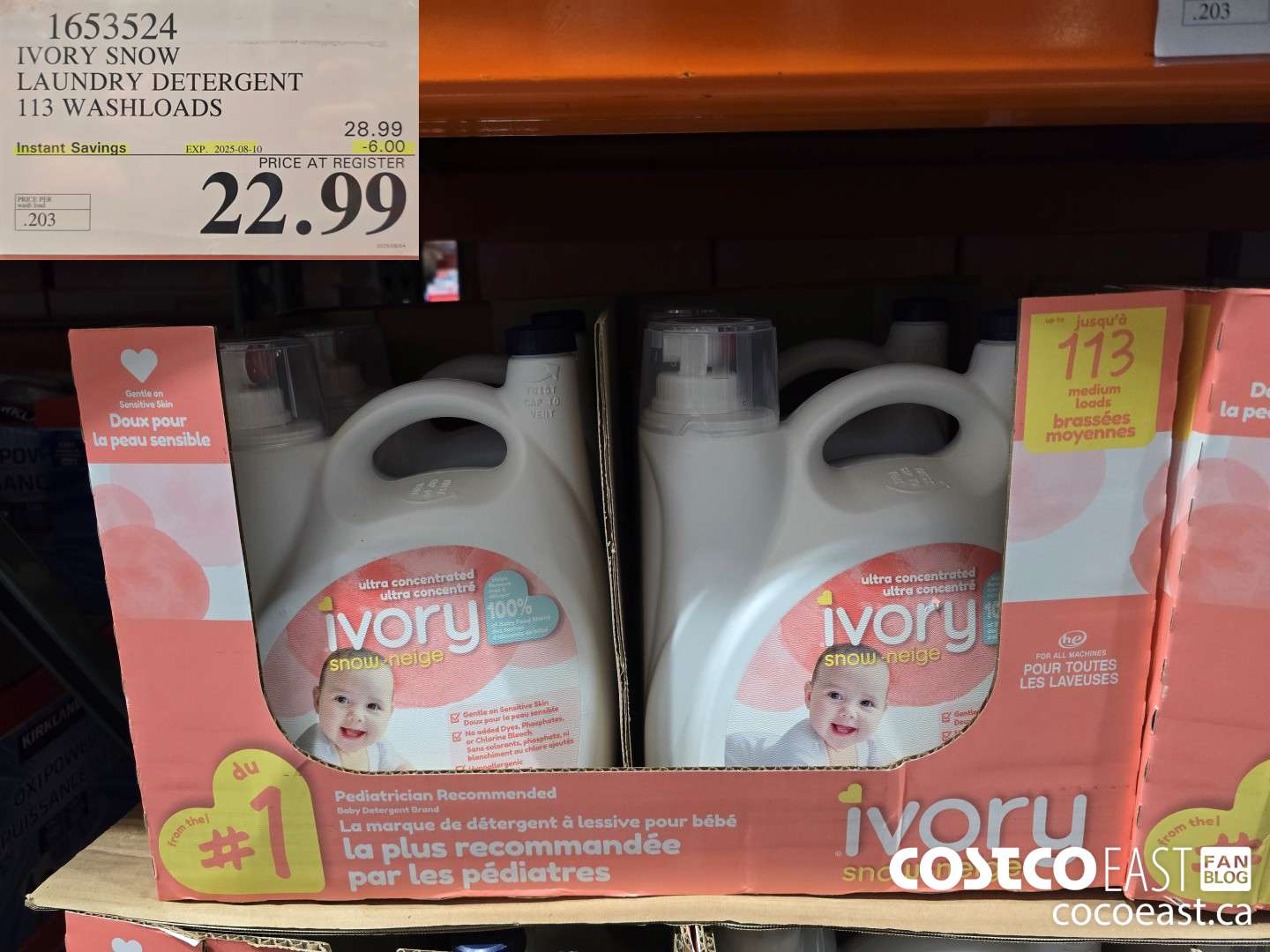 1653524 IVORY SNOW LAUNDRY DETERGENT 113 washloads ($6.00 INSTANT SAVINGS EXPIRES ON 2025-08-10) $22.99