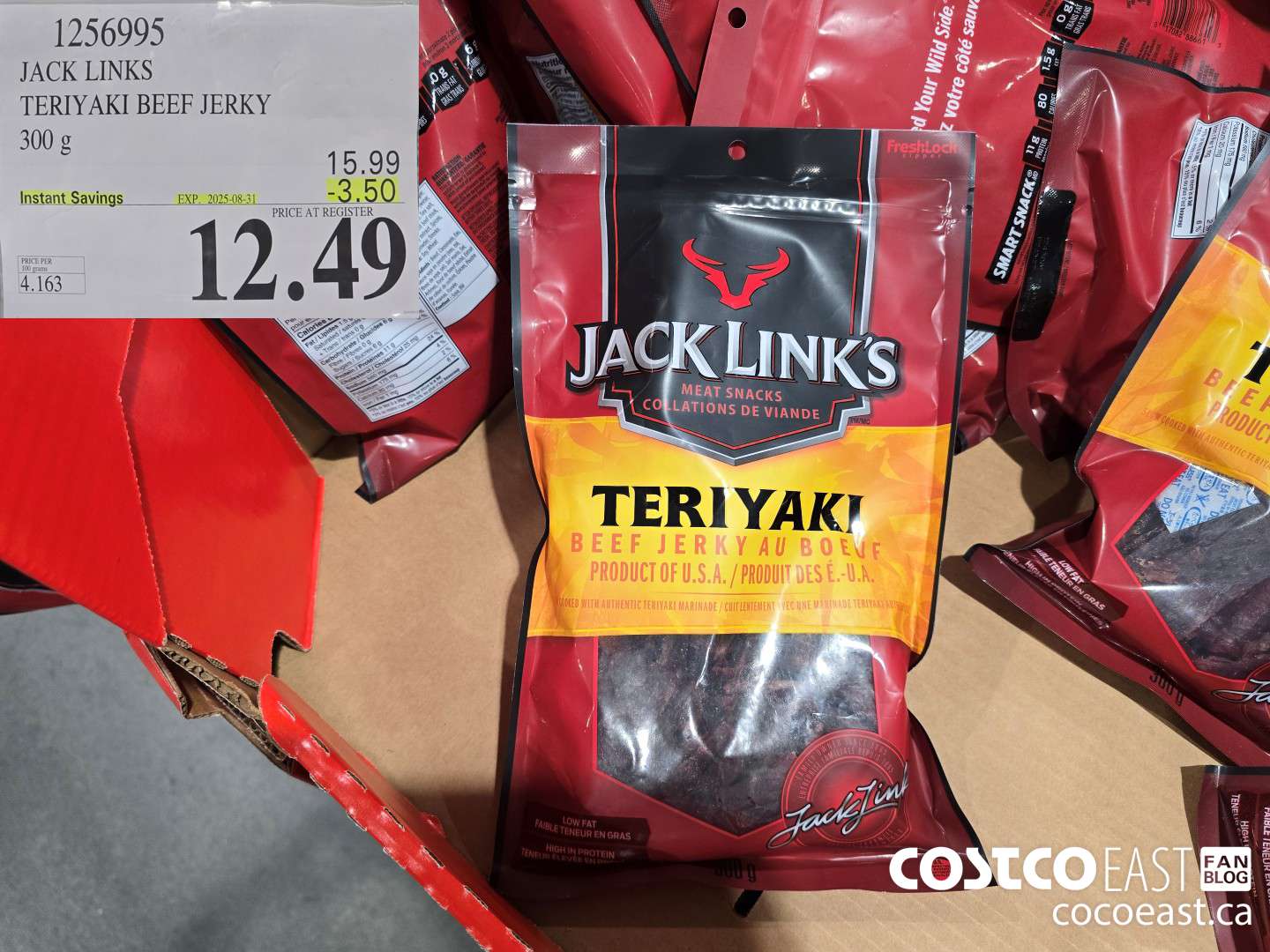 1256995 JACK LINKS TERIYAKI BEEF JERKY 300G ($3.50 INSTANT SAVINGS EXPIRES ON 2025-08-31) $12.49
