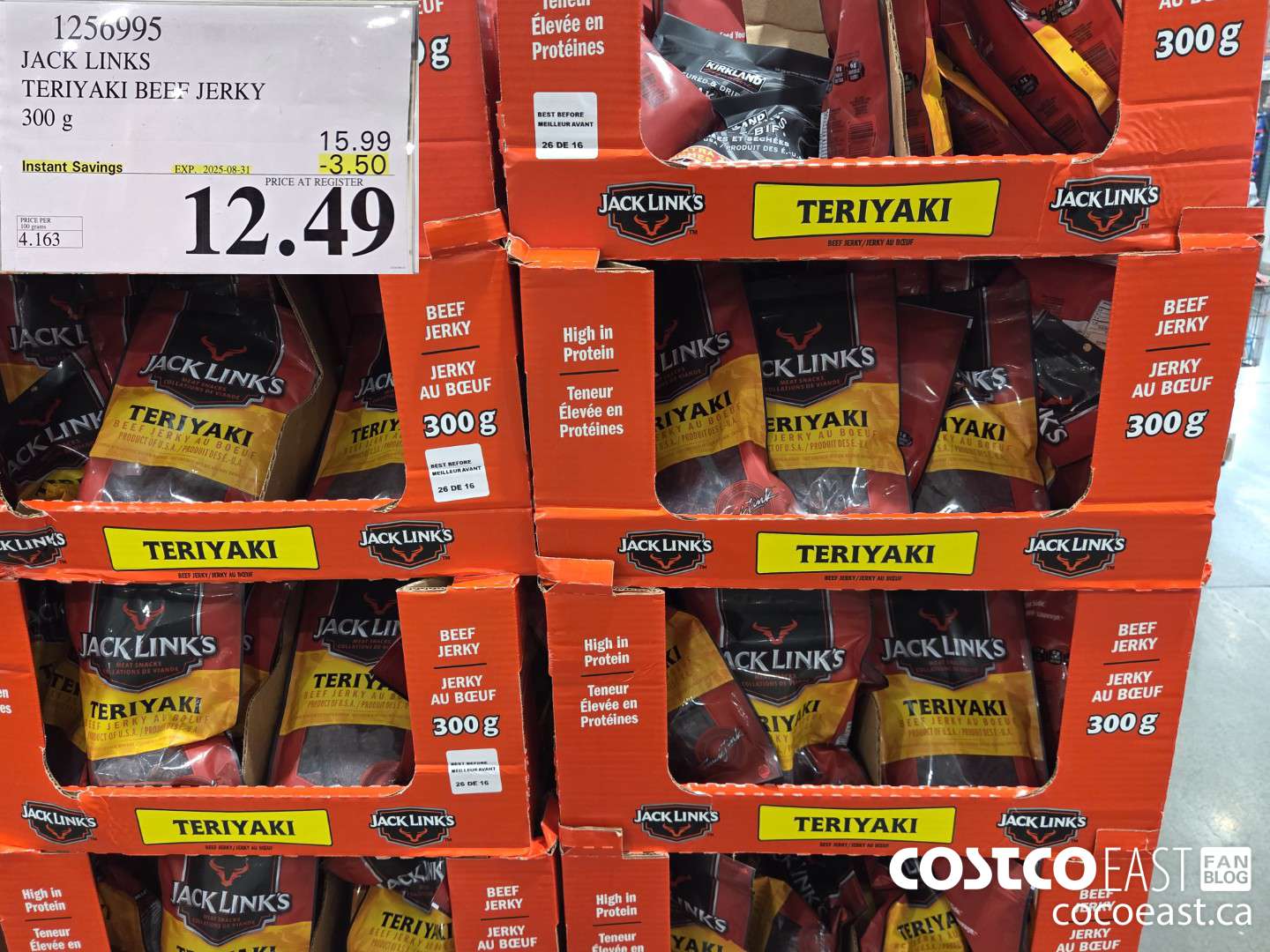 1256995 JACK LINKS TERIYAKI BEEF JERKY 300G ($3.50 INSTANT SAVINGS EXPIRES ON 2025-08-31) $12.49