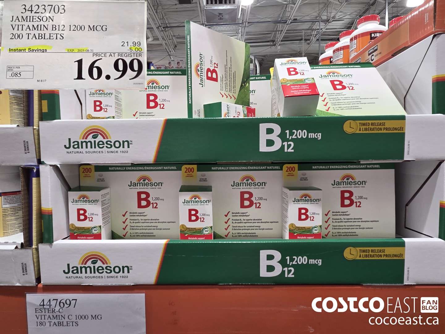 3423703 JAMIESON VITAMIN B12 1200MCG 200 TABLETS ($5.00 INSTANT SAVINGS EXPIRES ON 2025-08-31) $16.99