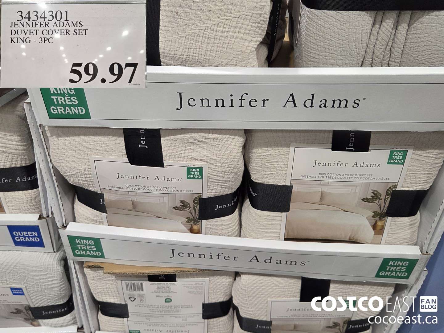 3434301 JENNIFER ADAMS DUVET COVER SET KING - 3PC. ($30.00 INSTANT SAVINGS) $59.97