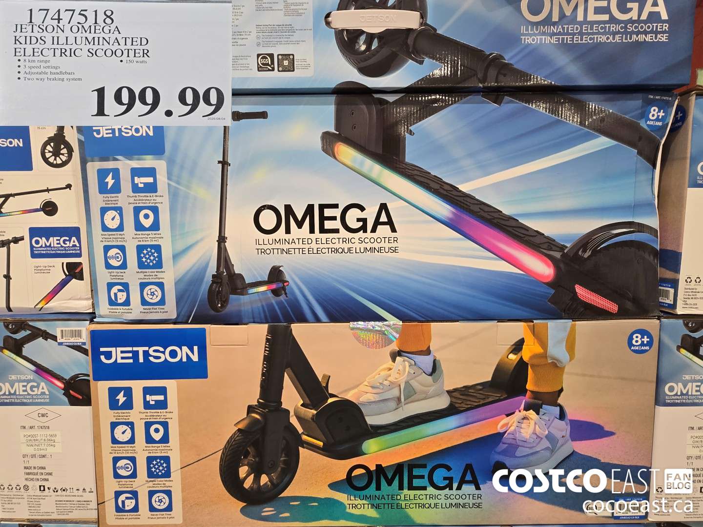 1747518 JETSON OMEGA KIDS ILLUMINATED ELECTRIC SCOOTER $199.99