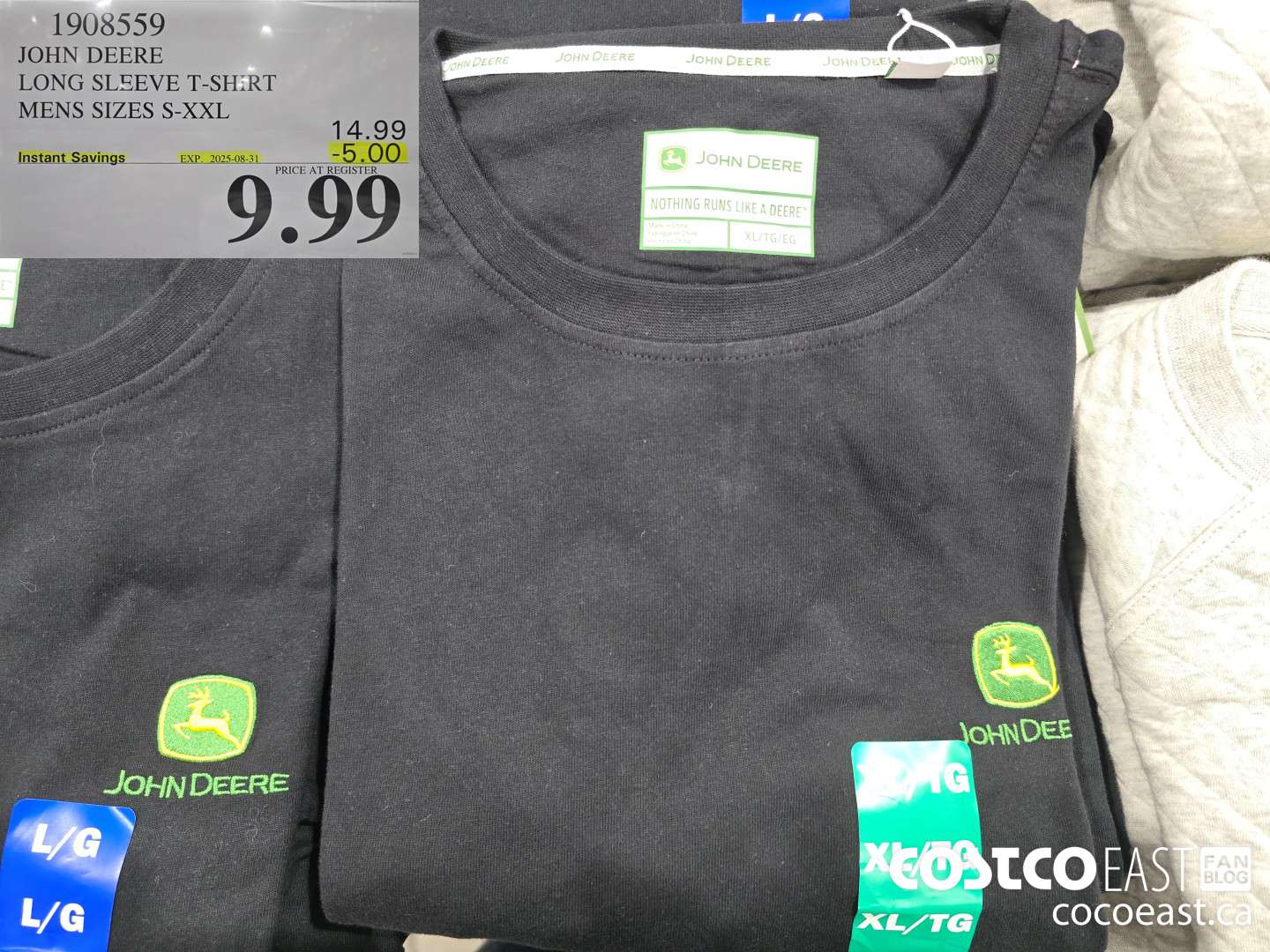 1908559 JOHN DEERE LONG SLEEVE T-SHIRT MENS SIZES S-XXL ($5.00 INSTANT SAVINGS EXPIRES ON 2025-08-31) $9.99
