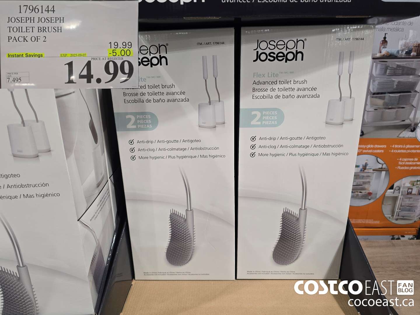 1796144 JOSEPH JOSEPH TOILET BRUSH PACK OF 2 ($5.00 INSTANT SAVINGS EXPIRES ON 2025-09-07) $14.99