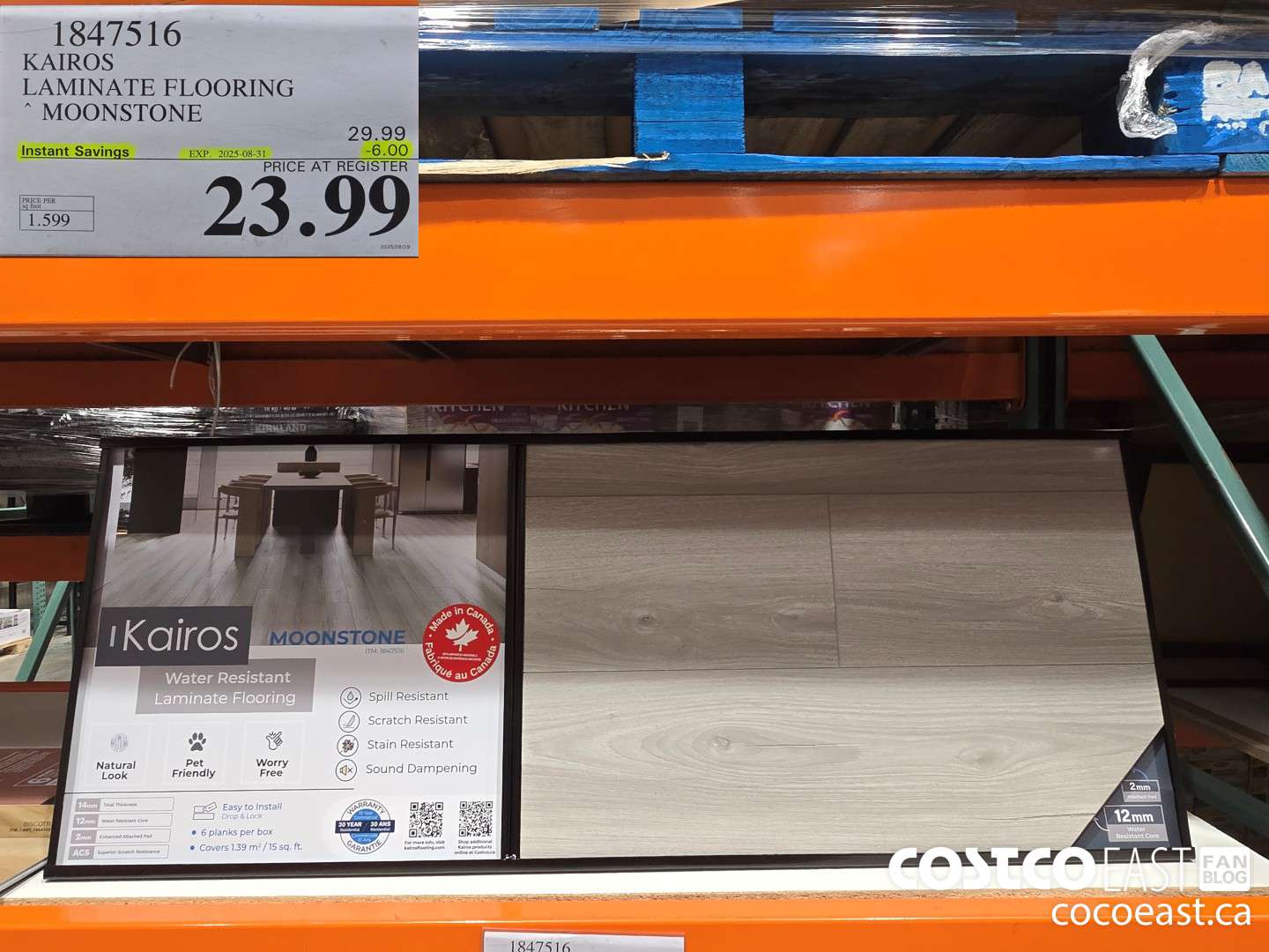 1847516 KAIROS LAMINATE FLOORING MOONSTONE ($6.00 INSTANT SAVINGS EXPIRES ON 2025-08-31) $23.99