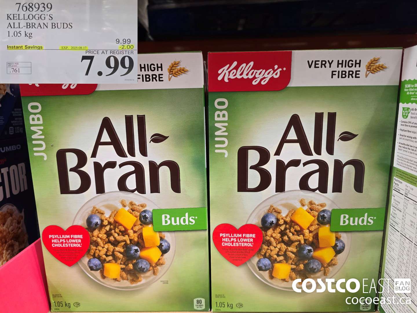 768939 KELLOGG'S ALL-BRAN BUDS 1.05 kg ($2.00 INSTANT SAVINGS EXPIRES ON 2025-08-17) $7.99