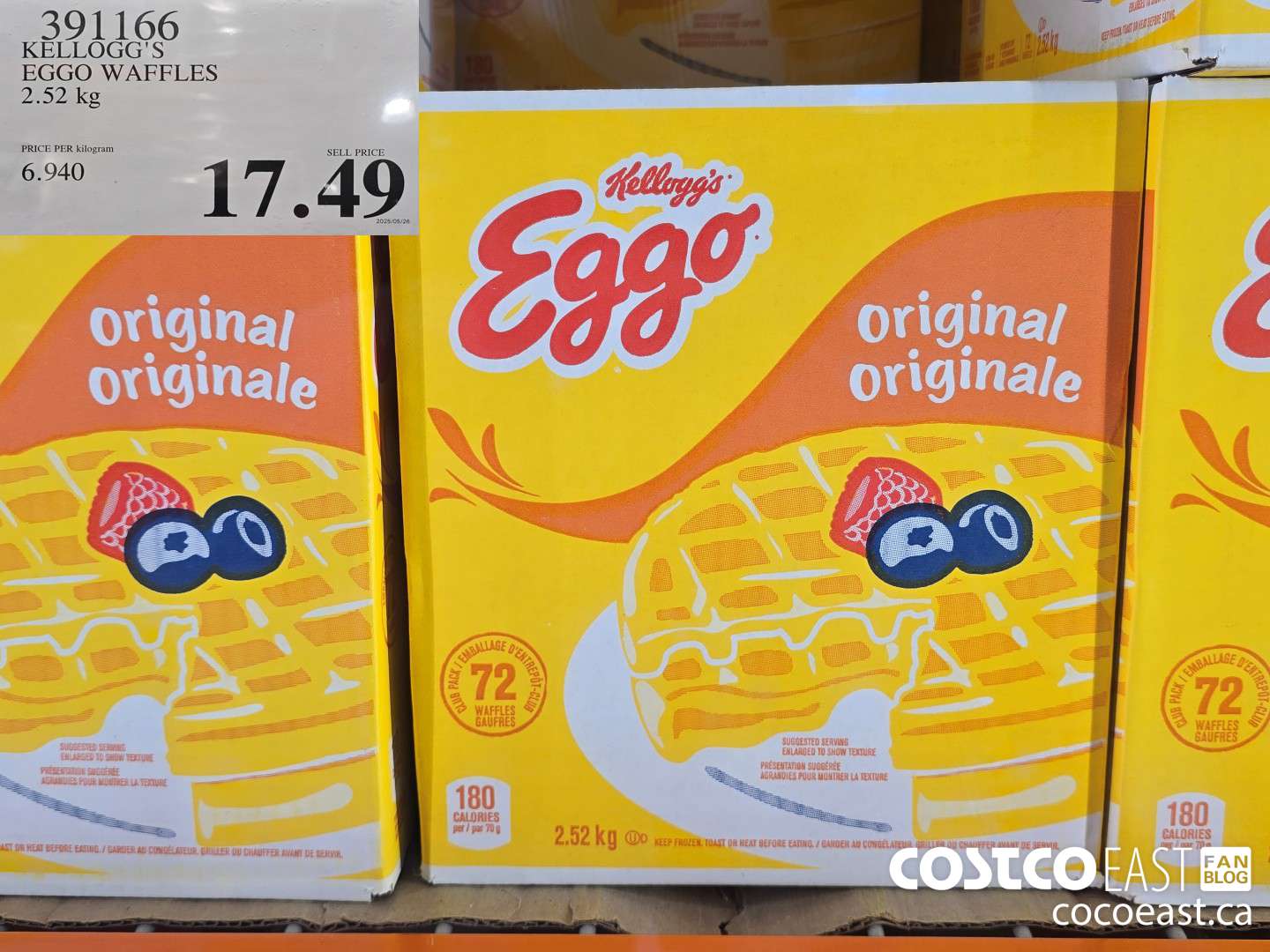 391166 KELLOGG'S EGGO WAFFLES 2.52 KG $17.49