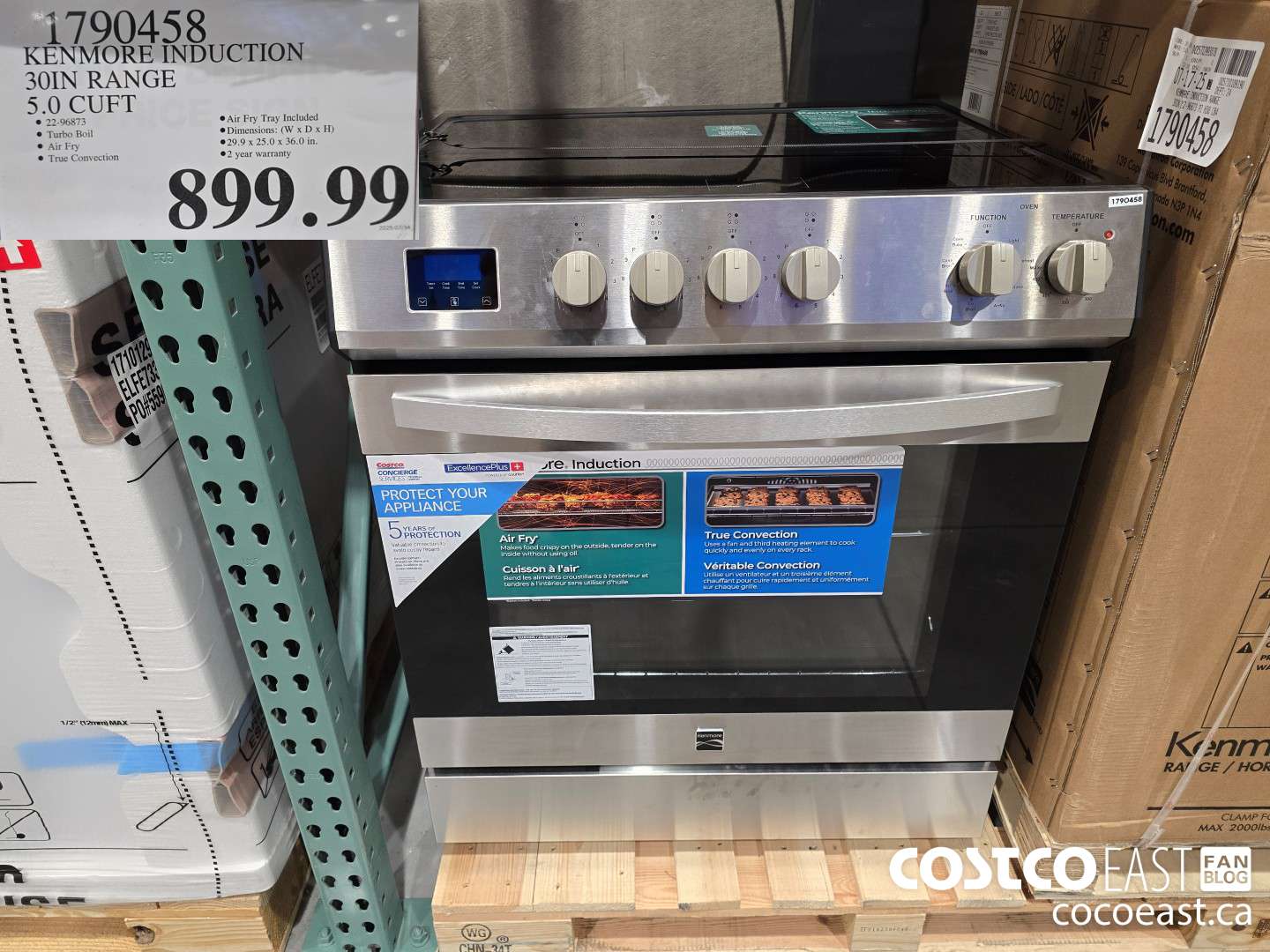 1790458 KENMORE INDUCTION 30IN RANGE 5.0 CUFT $899.99