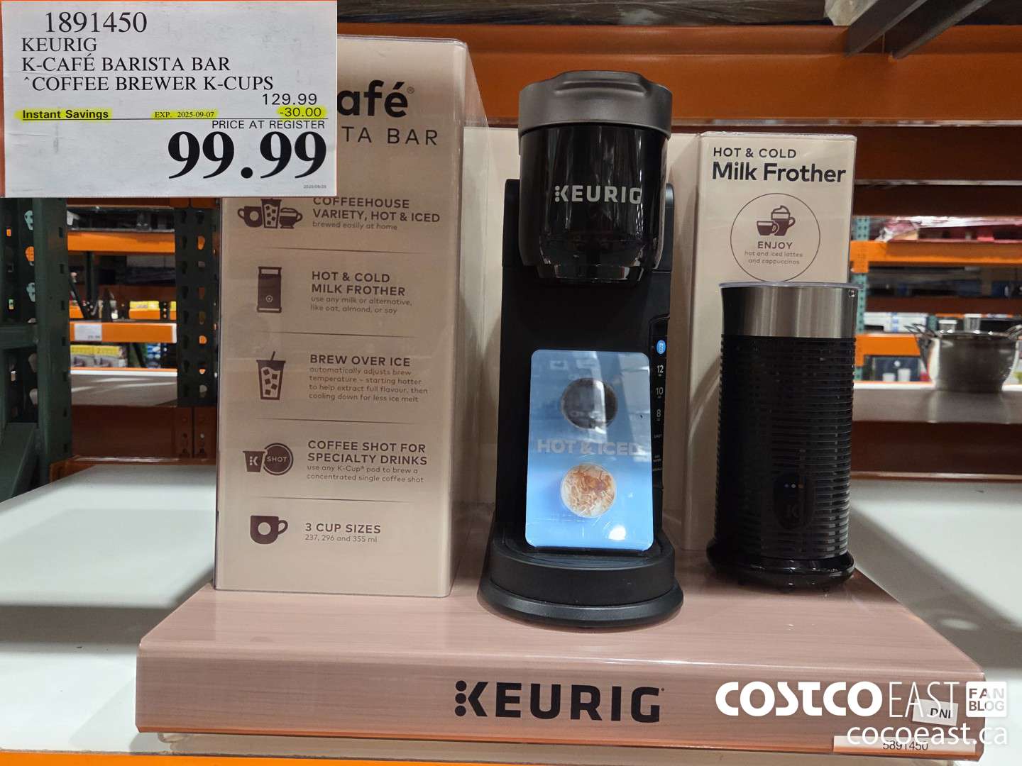 1891450 KEURIG K CAFE BARISTA BAR COFFEE BREWER ($30.00 INSTANT SAVINGS EXPIRES ON 2025-09-07) $99.99