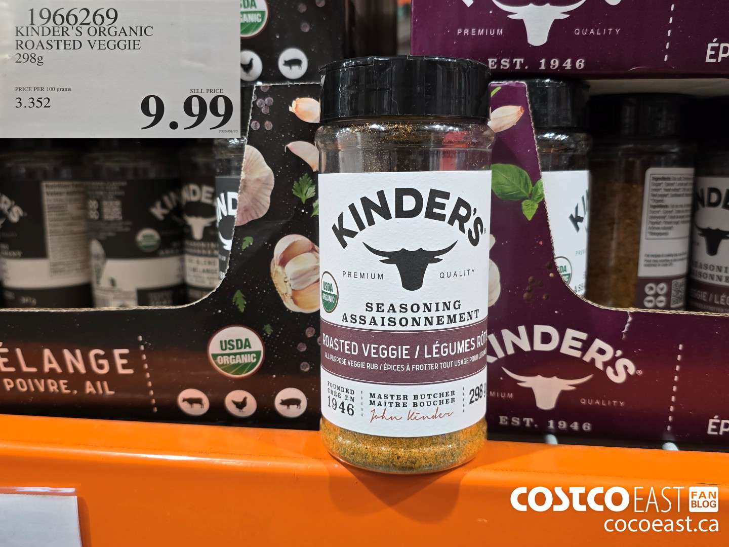 1966269 KINDER’S ORGANIC ROASTED VEGGIE 298G $9.99