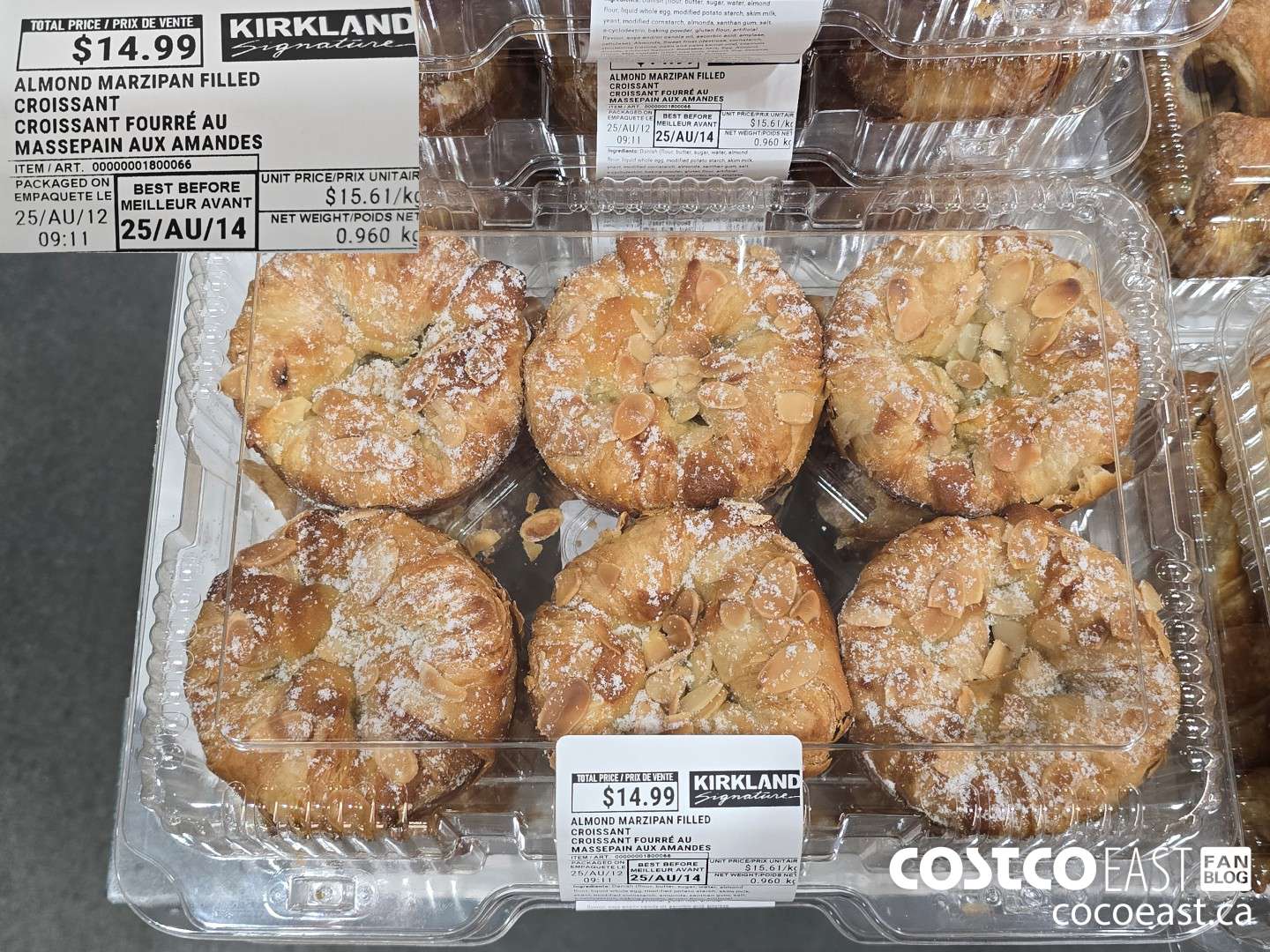 1800066 KIRKLAND ALMOND MARZIPAN FILLED CROISSANT $14.99