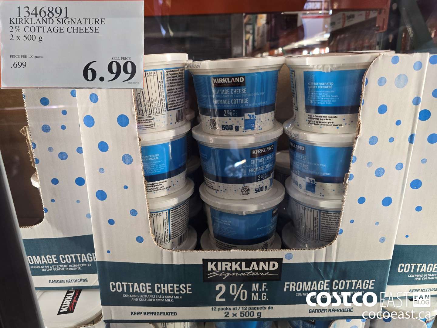 1346891 KIRKLAND SIGNATURE 2% COTTAGE CHEESE 2 x 500 g $6.99