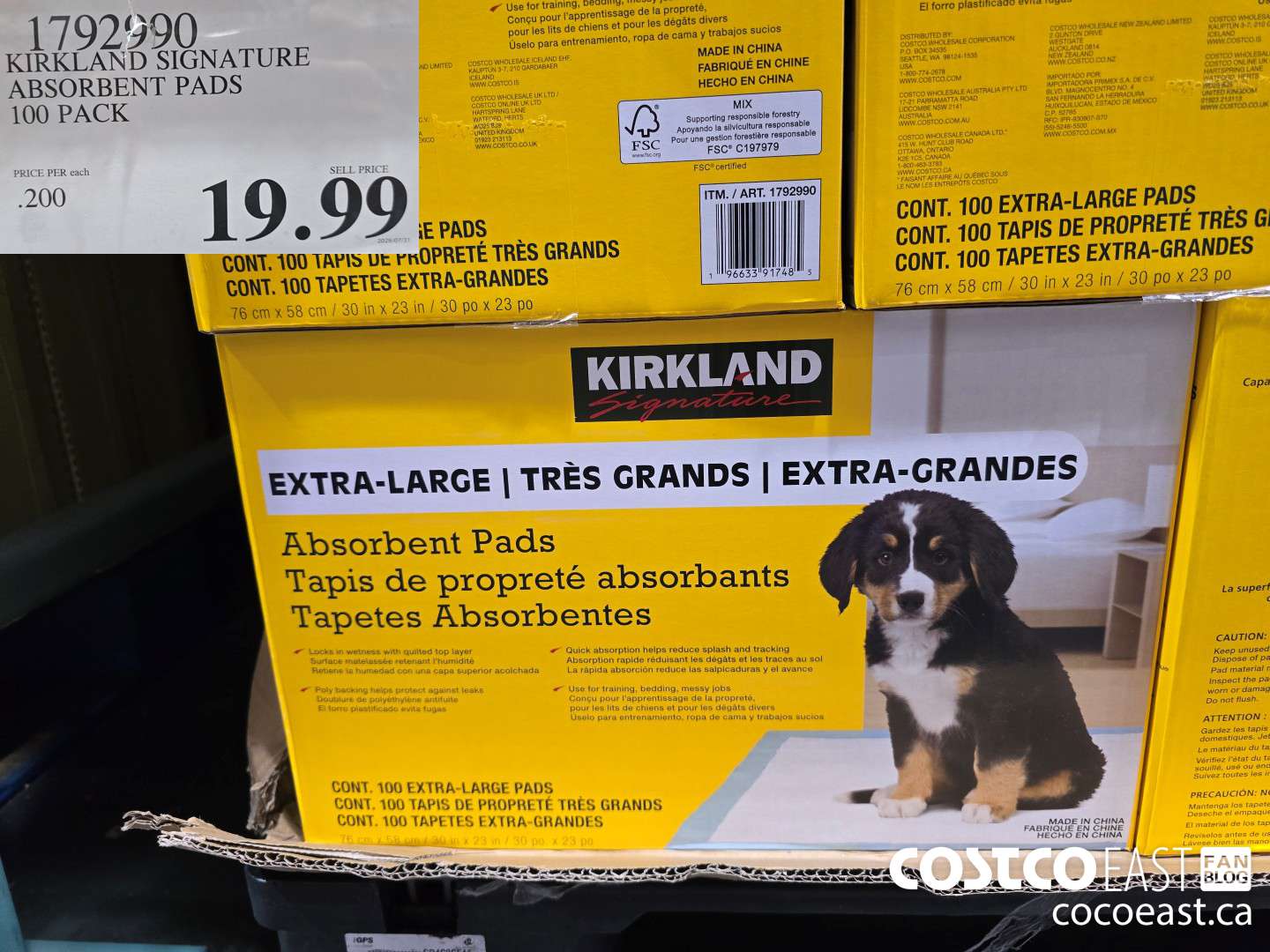 1792990 KIRKLAND SIGNATURE ABSORBENT PADS PACK OF 100 $19.99