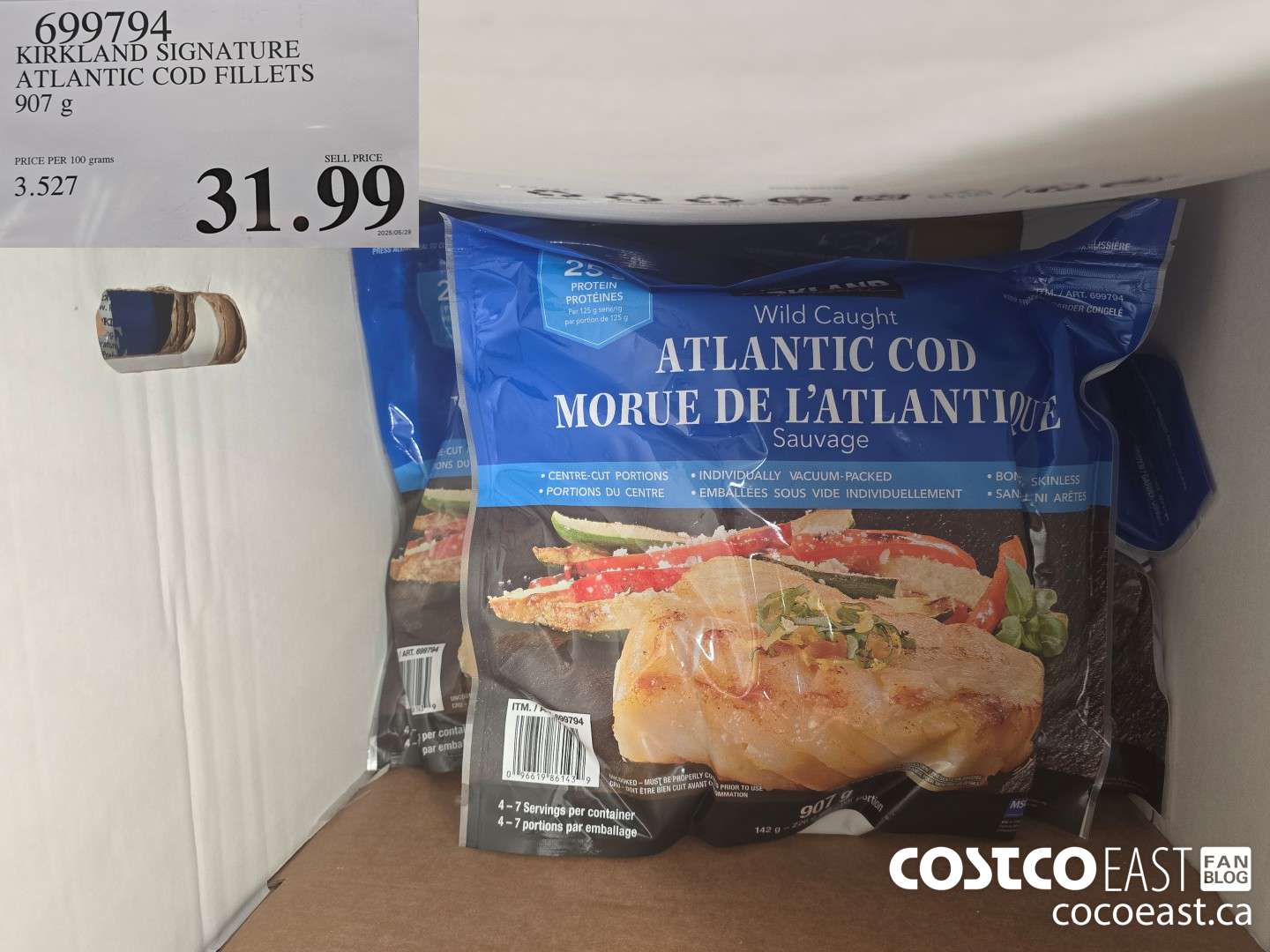 699794 KIRKLAND SIGNATURE ATLANTIC COD FILLETS 907 g $31.99