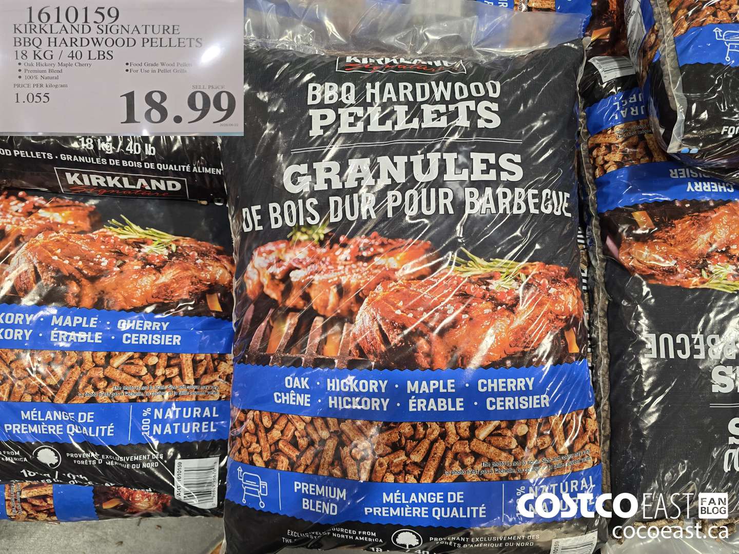 1610159 KIRKLAND SIGNATURE BBQ HARDWOOD PELLETS 18 KG / 40 LBS $18.99