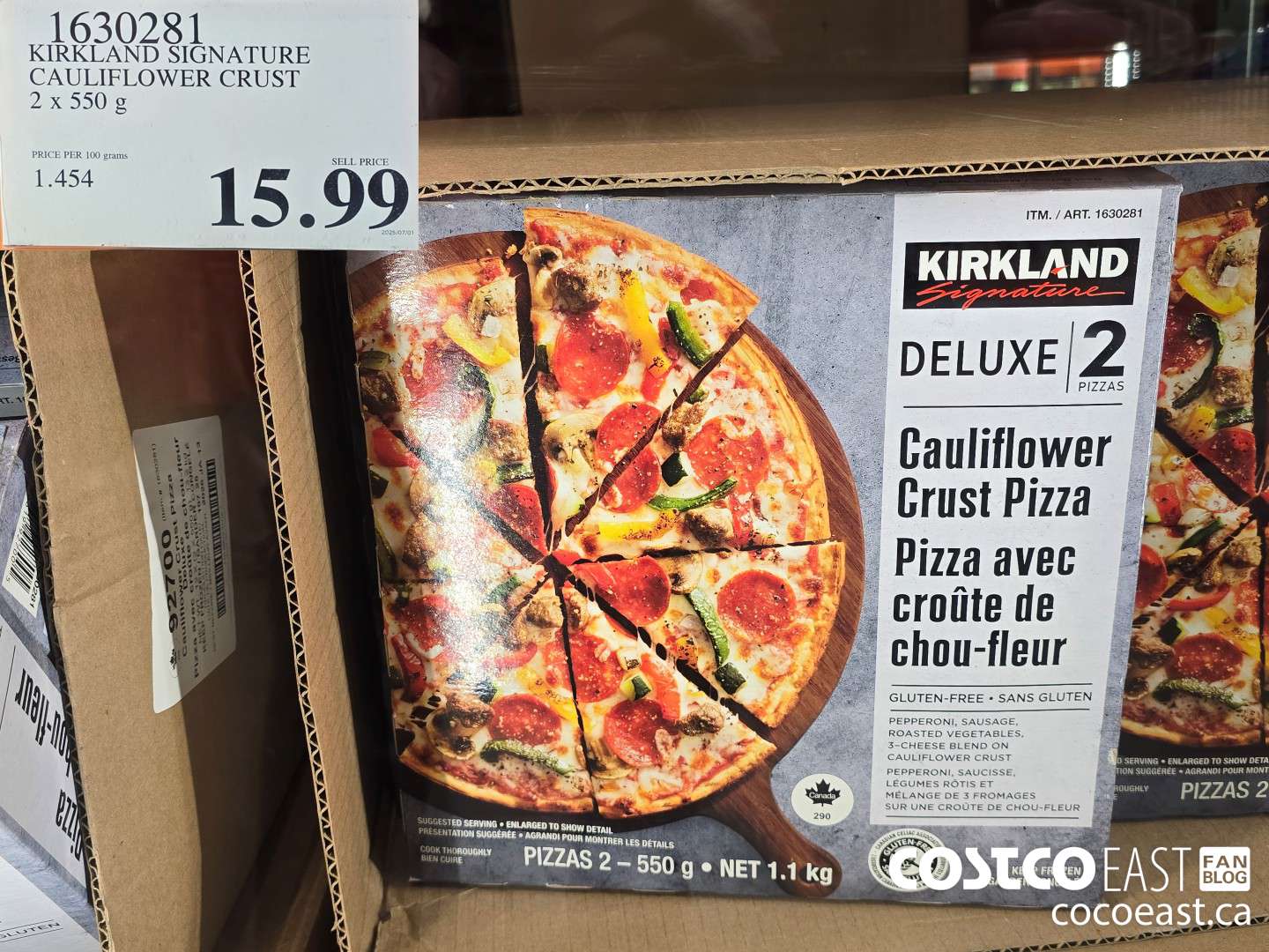 1630281 KIRKLAND SIGNATURE CAULIFLOWER CRUST 2 x 550 G $15.99