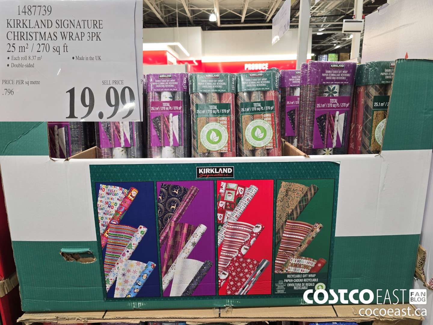 1487739 KIRKLAND SIGNATURE CHRISTMAS WRAP 3PK 25.1 m2 / 270 sq ft $19.99