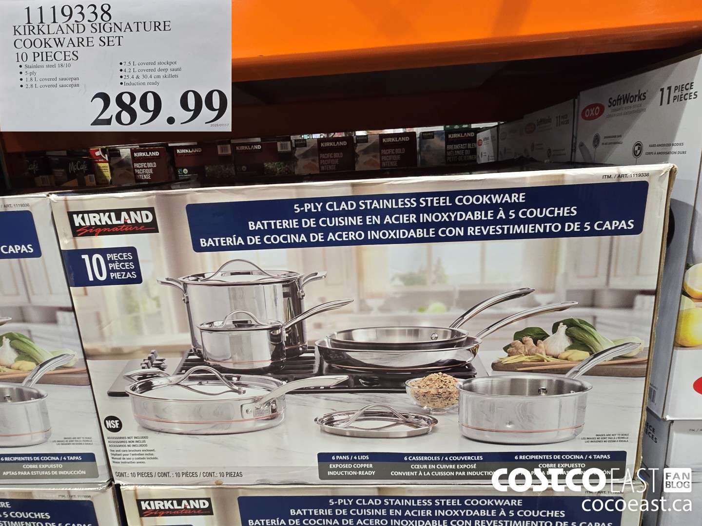 1119338 KIRKLAND SIGNATURE COOKWARE SET 10 PIECES $289.99