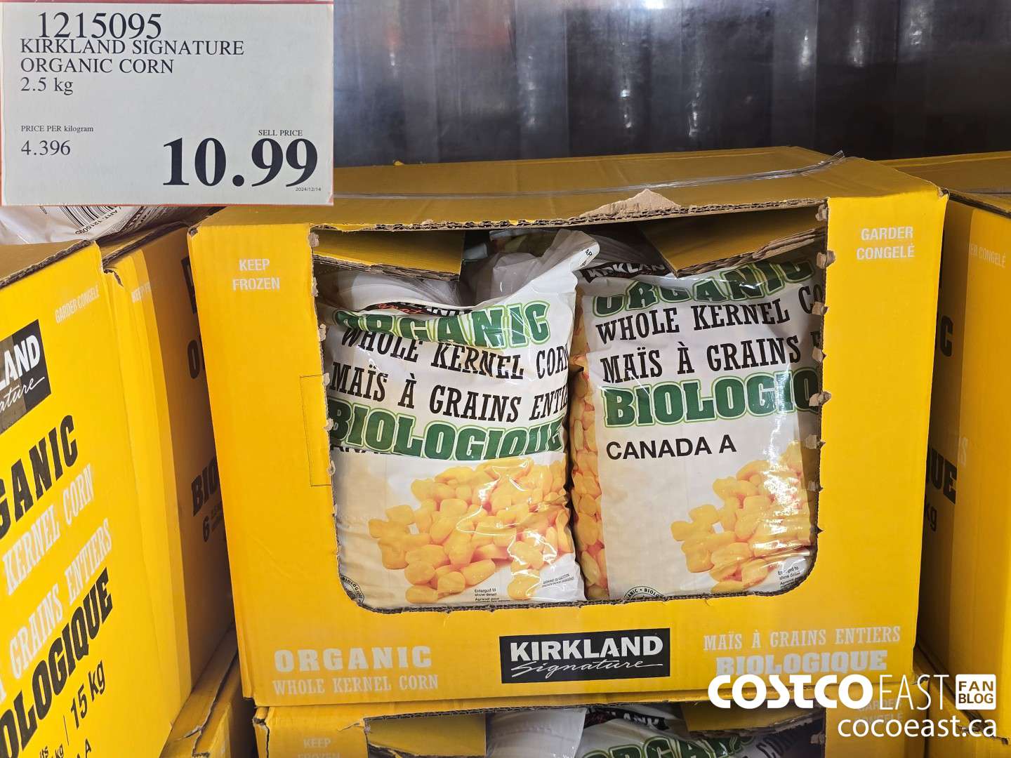 1215095 KIRKLAND SIGNATURE ORGANIC CORN 2.5 kg $10.99