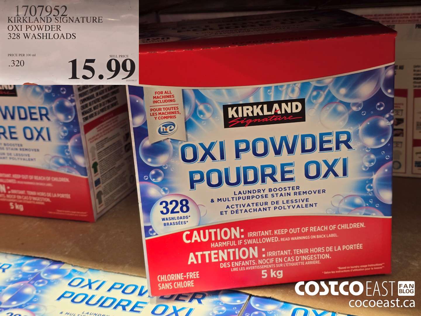 1707952 KIRKLAND SIGNATURE OXI POWDER 328 WASHLOADS $15.99