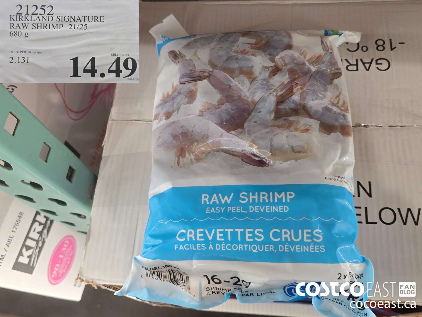 21252 KIRKLAND SIGNATURE RAW SHRIMP 21/25 680 g $14.49
