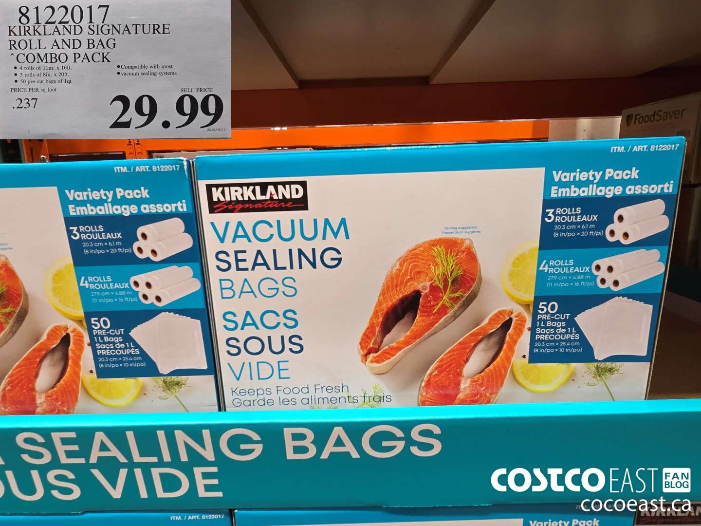 8122017 KIRKLAND SIGNATURE ROLL AND BAG COMBO PACK $29.99