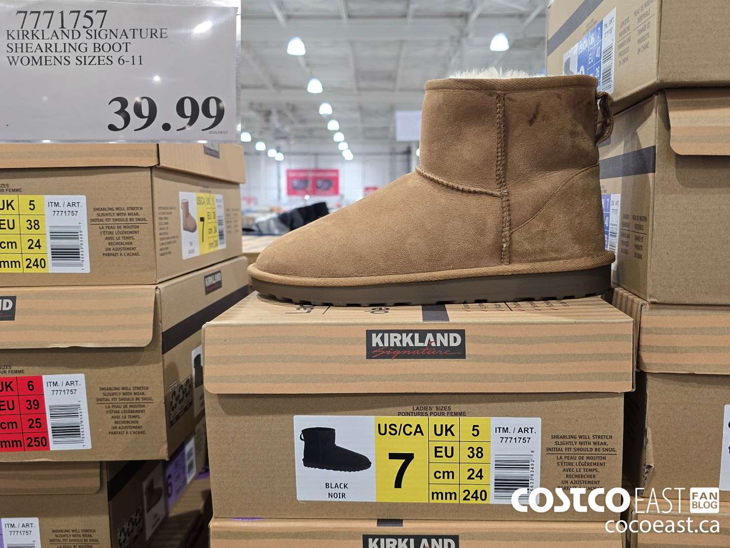 7771757 KIRKLAND SIGNATURE SHEARLING BOOT WOMENS SIZES 6-11 $39.99