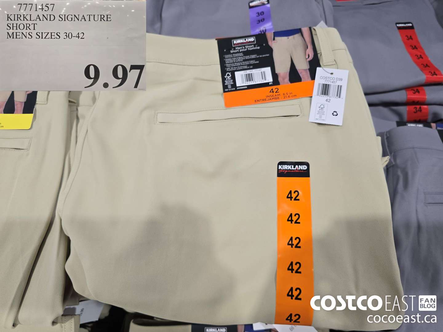 7771457 KIRKLAND SIGNATURE SHORT MENS SIZES 30-42 $9.97