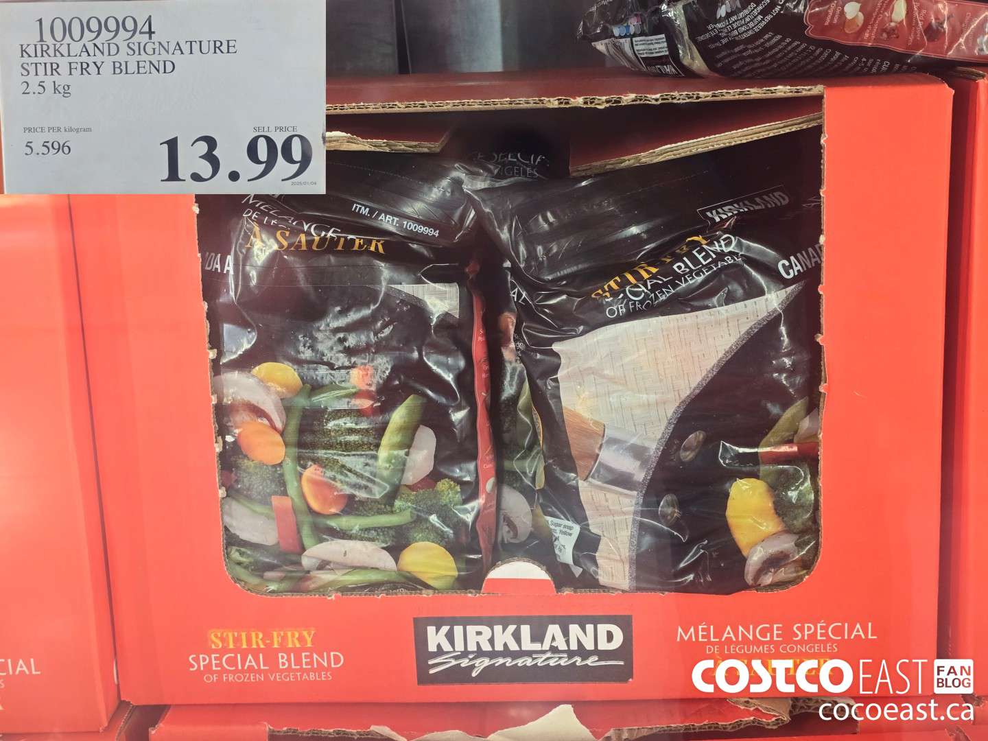 1009994 KIRKLAND SIGNATURE STIR FRY BLEND 2.5 kg $13.99