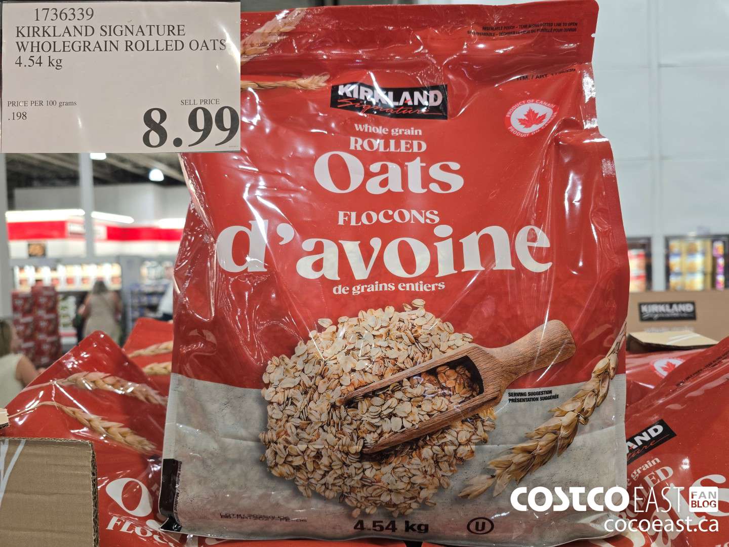 1736339 KIRKLAND SIGNATURE WHOLEGRAIN ROLLED OATS 4.54 kg $8.99