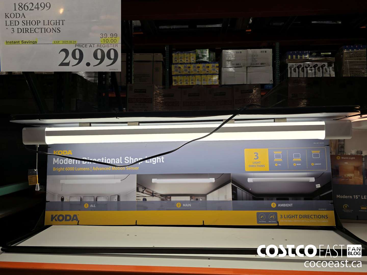 1862499 KODA LED SHOP LIGHT * 3 DIRECTIONS ($10.00 INSTANT SAVINGS EXPIRES ON 2025-08-25) $29.99