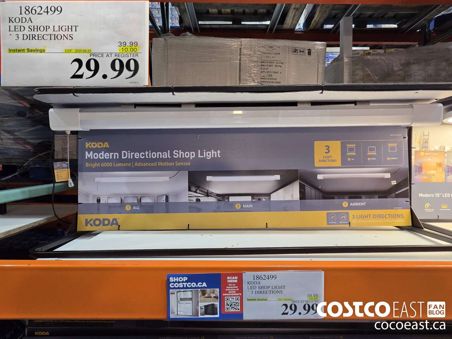 1862499 KODA LED SHOP LIGHT * 3 DIRECTIONS ($10.00 INSTANT SAVINGS EXPIRES ON 2025-08-25) $29.99