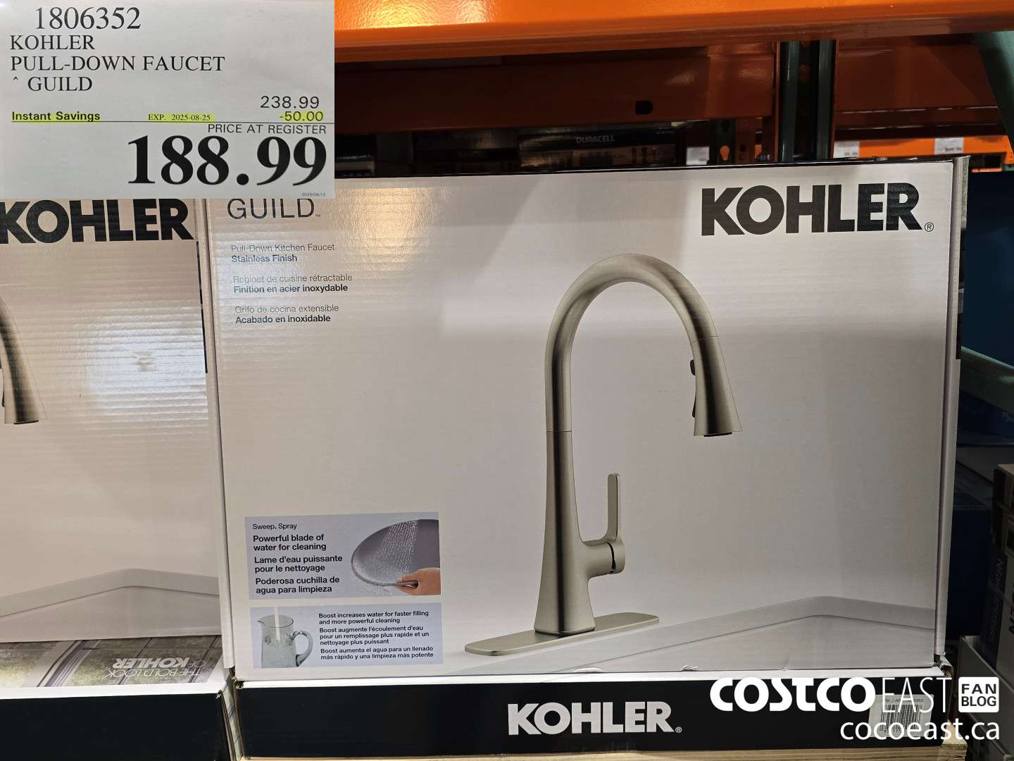 1806352 KOHLER PULL-DOWN FAUCET GUILD ($50.00 INSTANT SAVINGS EXPIRES ON 2025-08-25) $188.99