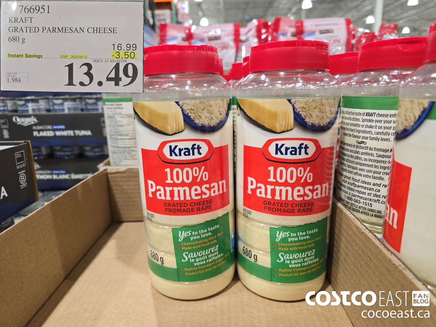 766951 KRAFT PARMESAN CHEESE 680 G ($3.50 INSTANT SAVINGS EXPIRES ON 2025-08-31) $13.49