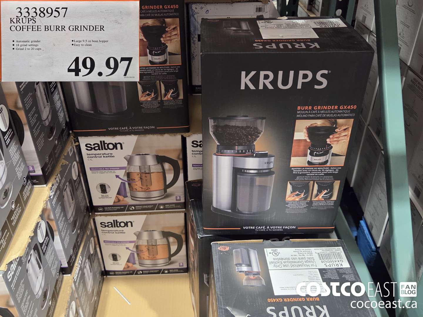 3338957 KRUPS COFFEE BURR GRINDER $49.97