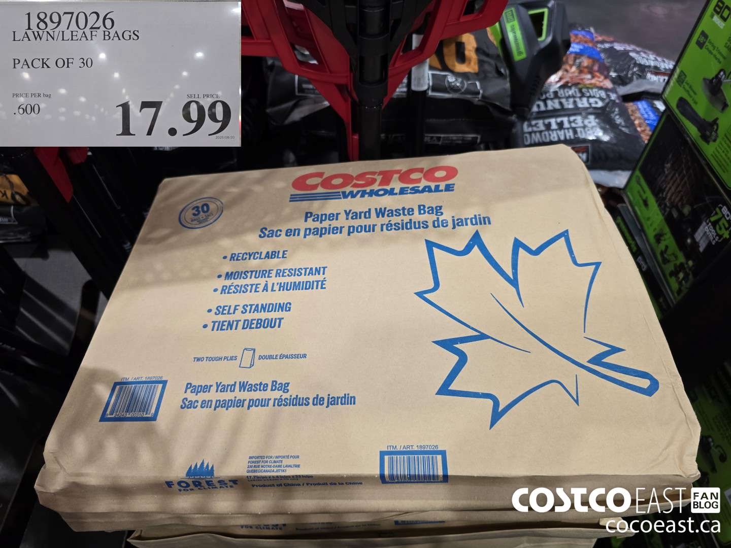 1897026 LAWN/LEAF BAGS PACK OF 30 $17.99