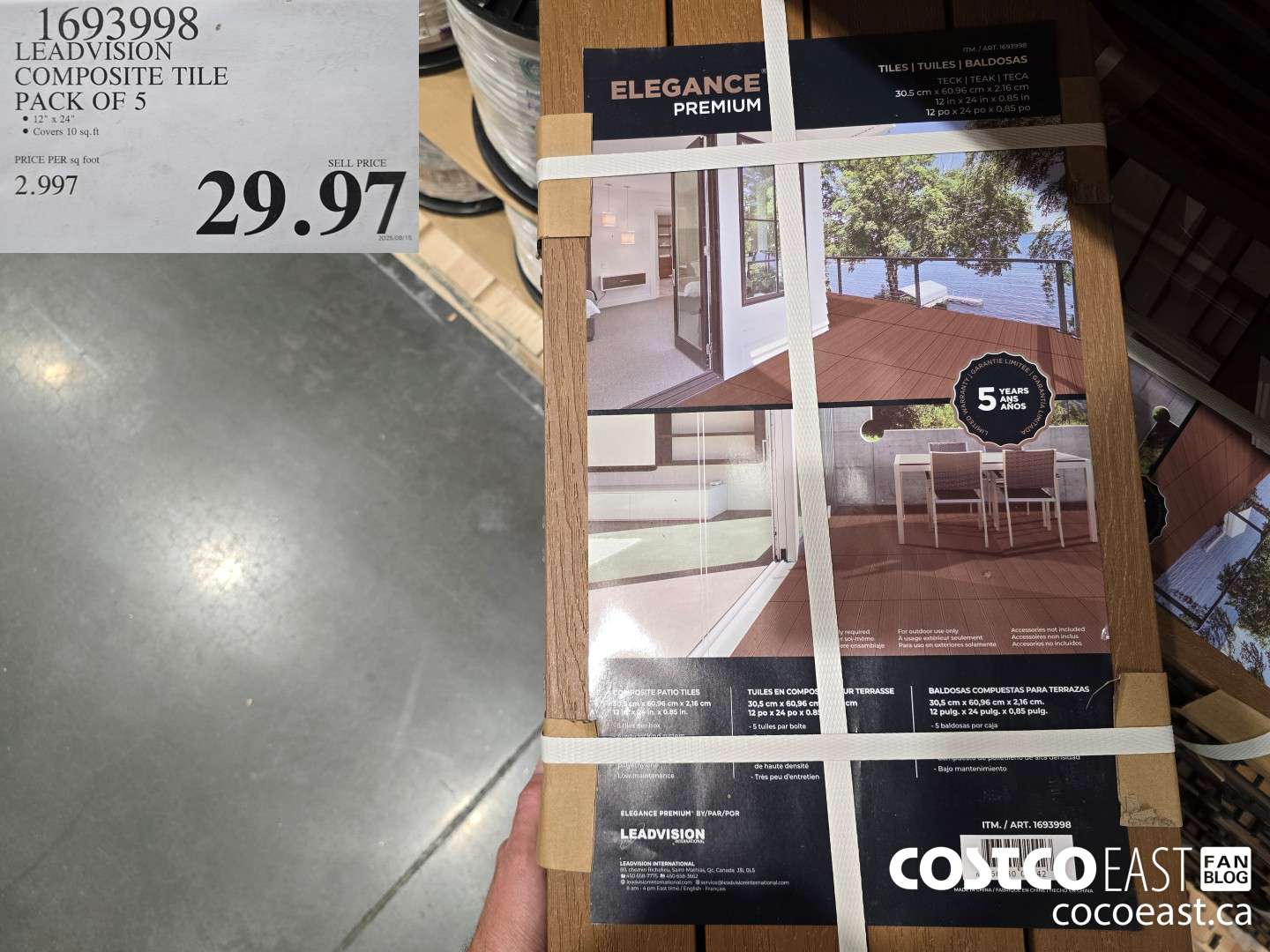 1693998 LEADVISION COMPOSITE TILE PACK OF 5 $29.97