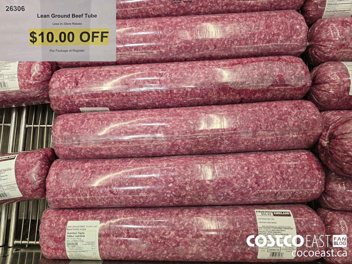 26306 LEAN GROUND BEEF TUBE ($10.00 INSTANT SAVINGS)