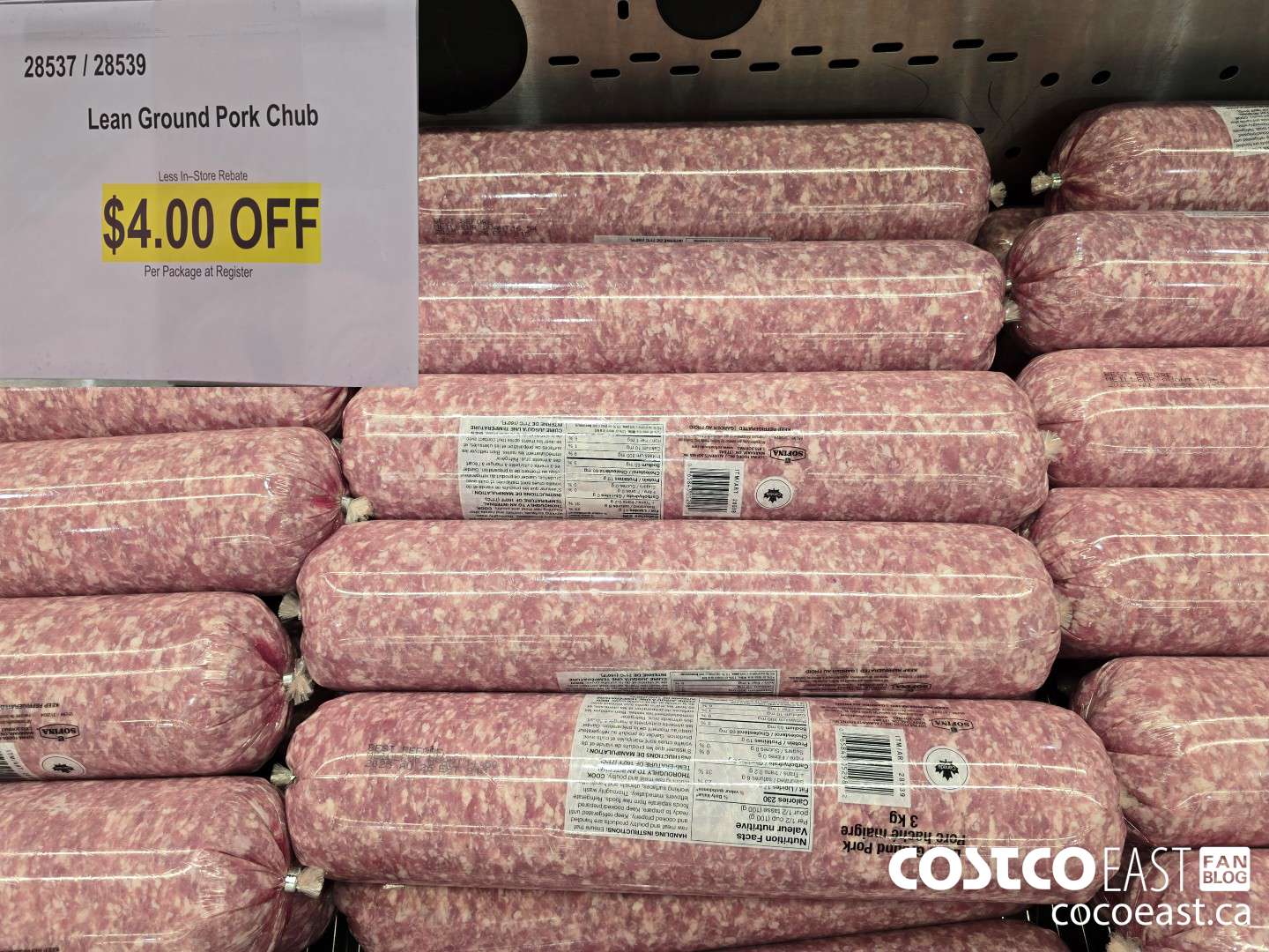 28537 LEAN GROUND PORK CHUB ($4.00 INSTANT SAVINGS)