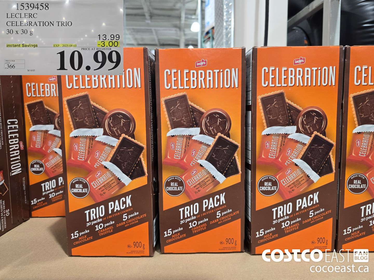 1539458 LECLERC CELEBRATION TRIO 30 x 30g ($3.00 INSTANT SAVINGS EXPIRES ON 2025-08-03) $10.99