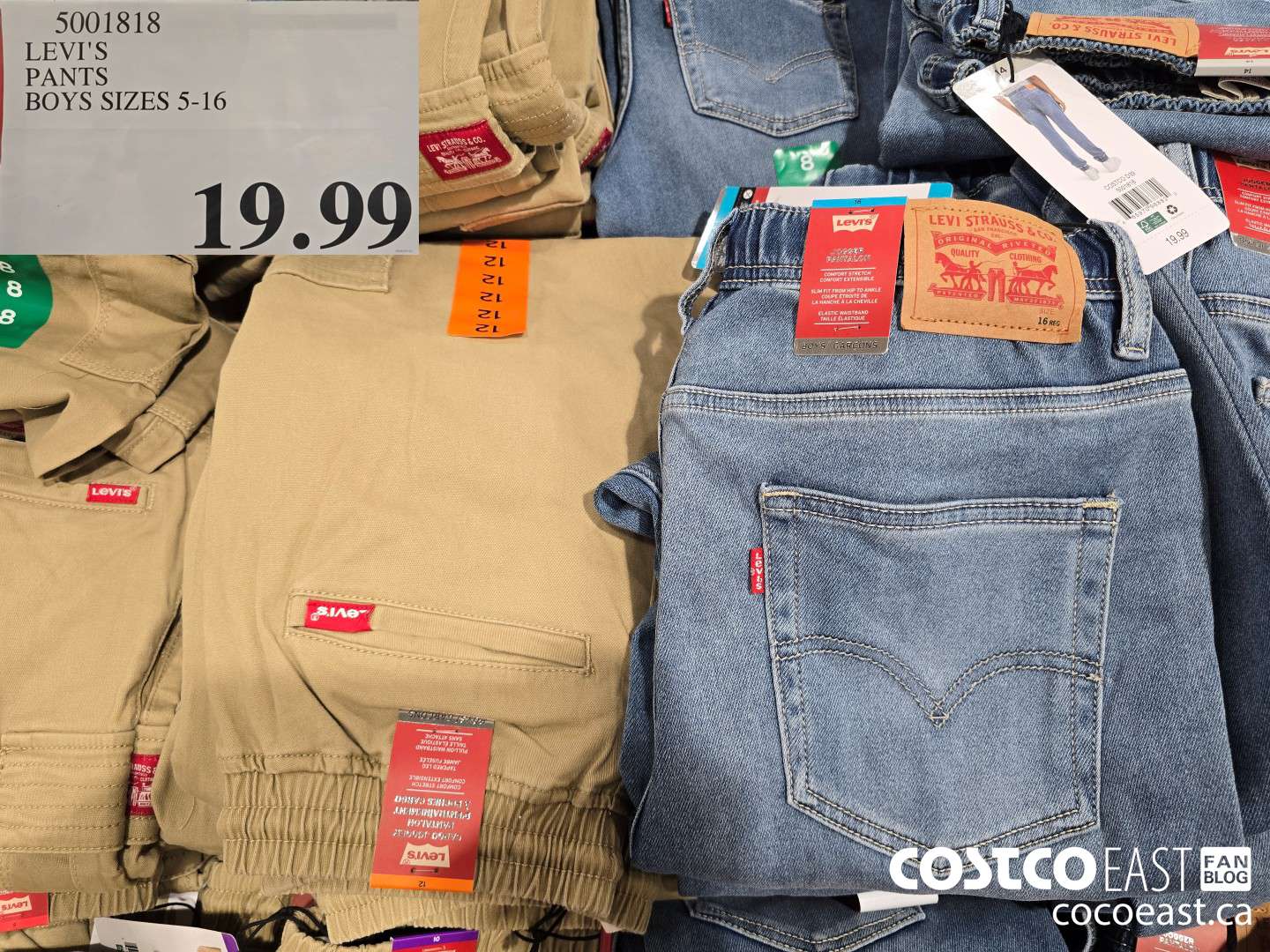 5001818 LEVIS PANTS BOYS SIZES 5-16 $19.99
