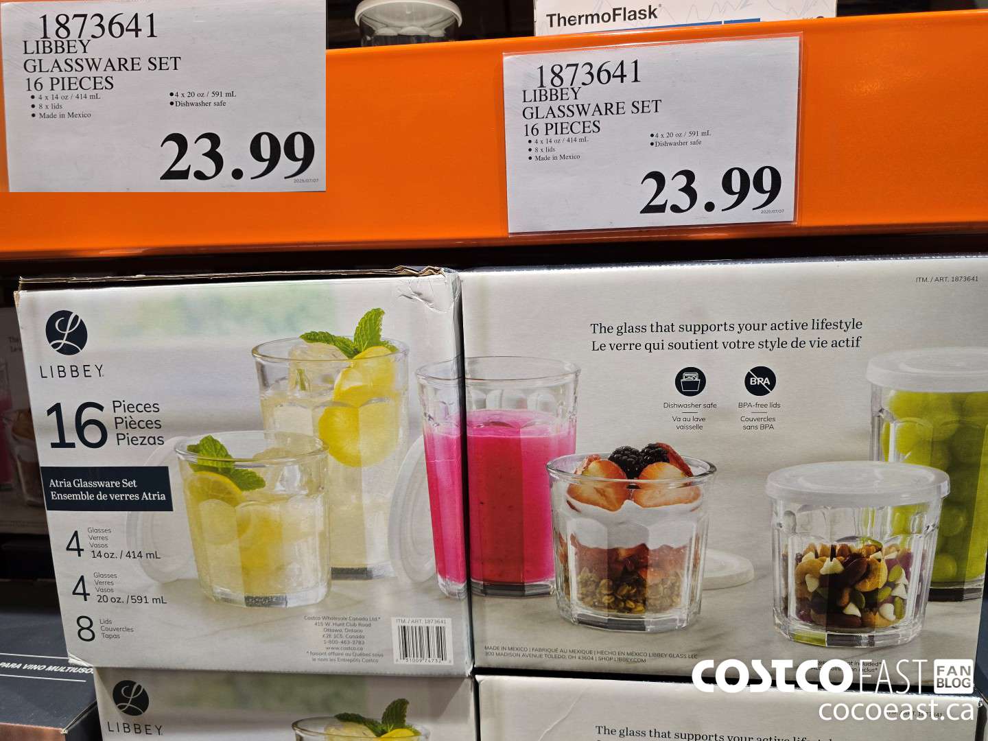 1873641 LIBBEY GLASSWARE SET 16 PIECES $23.99