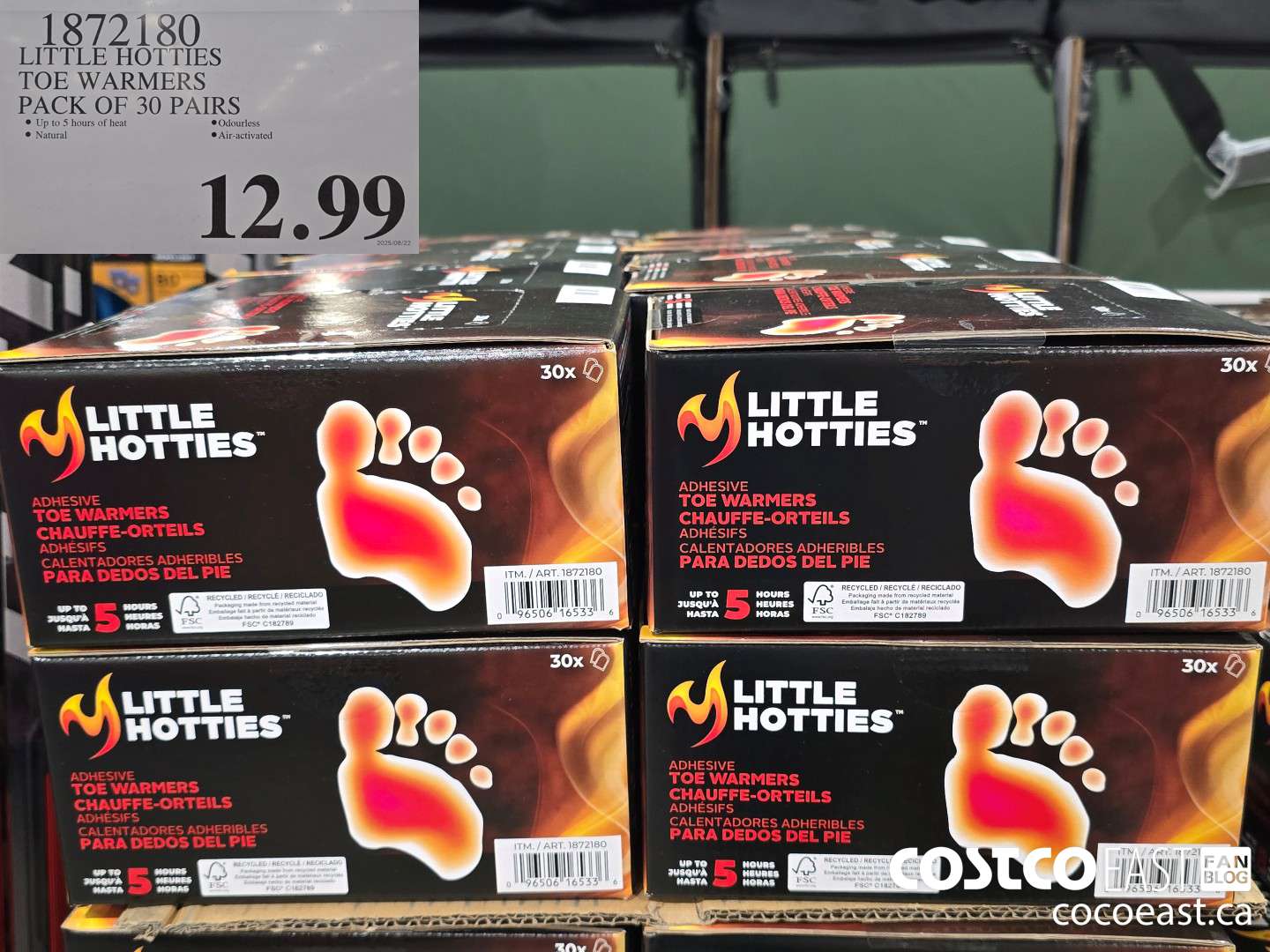 1872180 LITTLE HOTTIES TOE WARMERS PACK OF 30 PAIRS $12.99