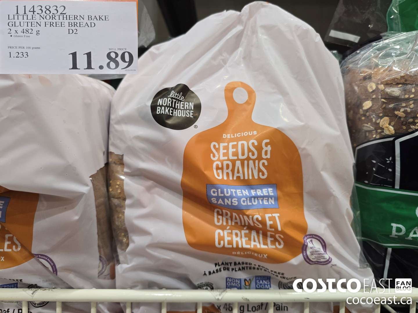 1143832 LITTLE NORTHERN BAKE GLUTEN FREE BREAD 2 x 482 g $11.89