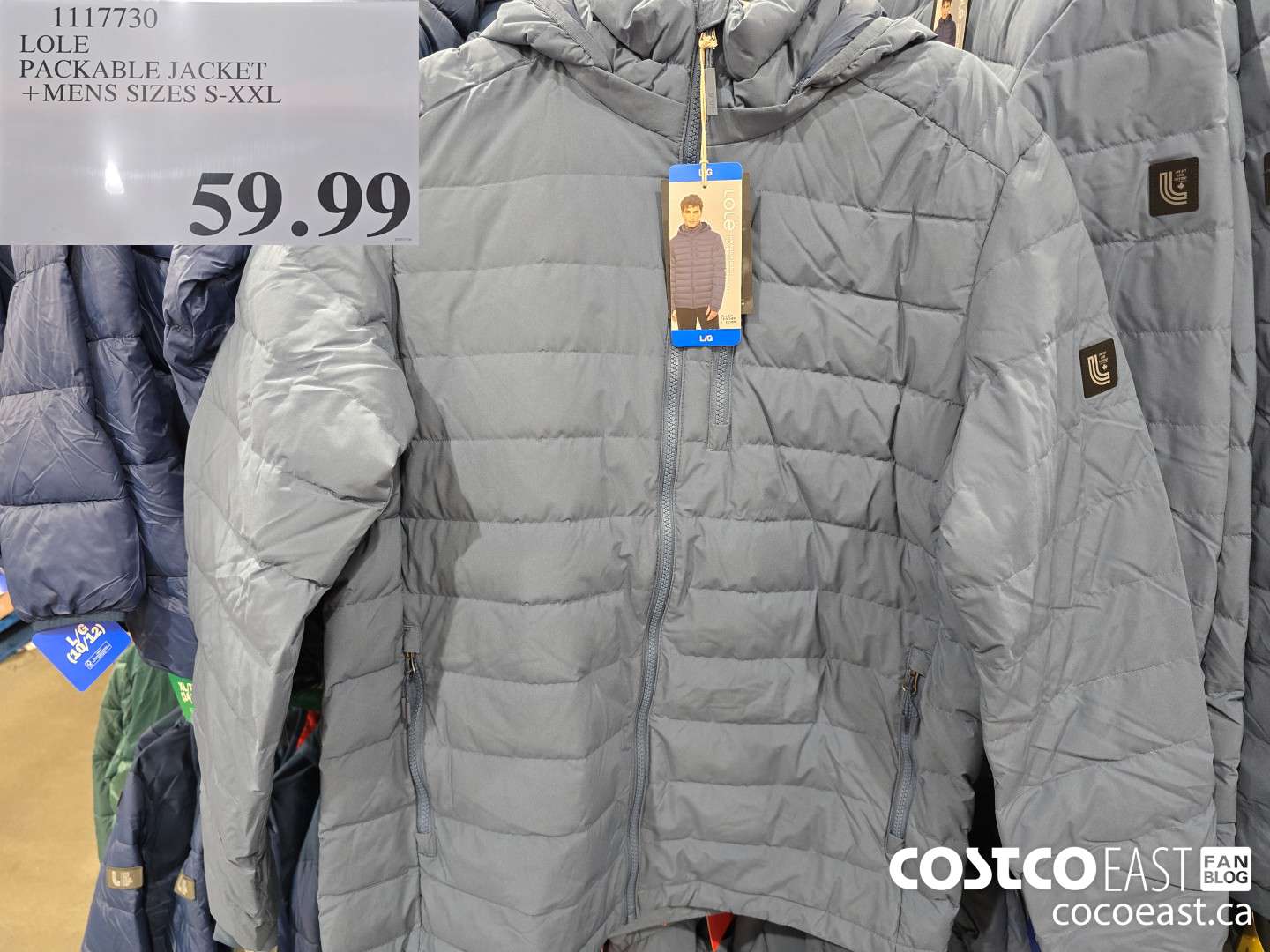 1117730 LOLE PACKABLE JACKET +MENS SIZES S-XXL $59.99